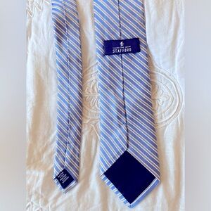 Stafford 100% silk blue stripe tie